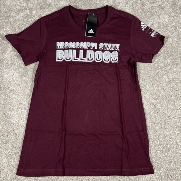 Mississippi State Bulldogs Adidas Amplifier Tee Maroon Women's Small NCAA - Picture 1 of 4